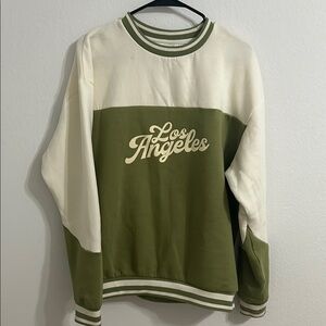 Chic Green and Cream Pullover